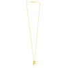 14K Yellow Gold Helium Initial F Pendant