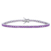 Sterling Silver Purple CZ Tennis Bracelet (3.30 mm), view 2