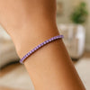 Sterling Silver Purple CZ Tennis Bracelet (3.30 mm), view 3