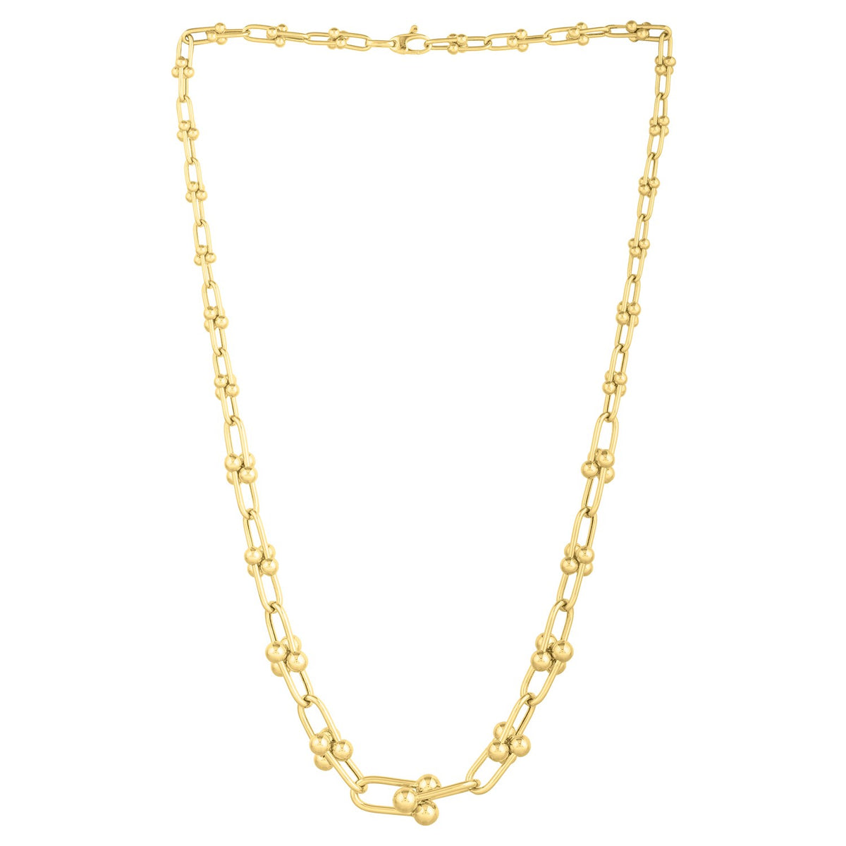 Graduated Jax Link Necklace in 14K Yellow Gold, view 2