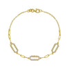14K Yellow Gold Diamon Oro Paperclip Bracelet