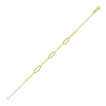 14K Yellow Gold Diamon Oro Paperclip Bracelet, view 4