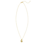 14K Yellow Gold Diamond Raindrop Necklace, view 2