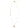14K Yellow Gold Diamond Raindrop Necklace, view 2