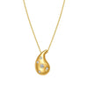 14K Yellow Gold Diamond Raindrop Necklace, view 3