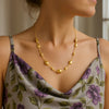 Adjustable Puff Pebble Necklace in 14K Yellow Gold, view 4