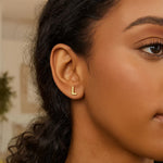 14K Yellow Gold Yours Truly Initial L Stud Earrings, view 3