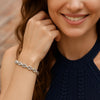 Sterling Silver Rhodium Plated Puffed Mariner Bracelet (5.90 mm), view 5