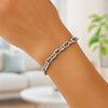 Sterling Silver Rhodium Plated Puffed Mariner Bracelet (5.90 mm), view 7
