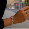Sterling Silver Rhodium Plated Puffed Mariner Bracelet (5.90 mm), view 8