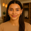 Small Rice Hoop Earrings in 14K Yellow Gold, view 3