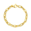 14K Yellow Gold Long Mirror Rolo Link Chain Bracelet (7.30 mm)