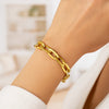 14K Yellow Gold Long Mirror Rolo Link Chain Bracelet (7.30 mm), view 5