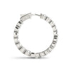 14k White Gold Two Sided Prong Set Diamond Hoop Earrings (3 1/2 cttw)