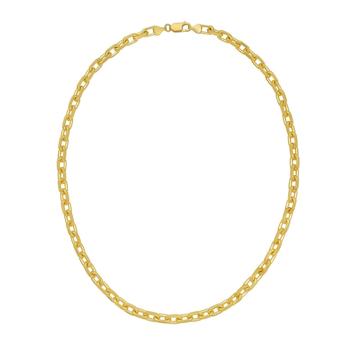Sterling Silver Gold Plated French Cable Chain (5.60 mm), view 2