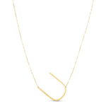14K Yellow Gold Yours Truly Large Initial U Necklace