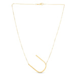 14K Yellow Gold Yours Truly Large Initial U Necklace, view 2