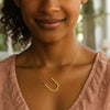 14K Yellow Gold Yours Truly Large Initial U Necklace, view 3