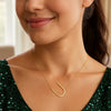 14K Yellow Gold Yours Truly Large Initial U Necklace, view 4