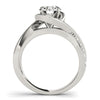 14k White Gold Split Band Round Bypass Diamond Engagement Ring (1 1/8 cttw)