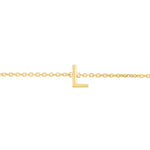 14K Yellow Gold Mini Initial L Bracelet, view 3