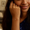 14K Yellow Gold Mini Initial L Bracelet, view 4