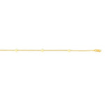 Stationed Heart Anklet in 14K Yellow Gold (1.00 mm), view 2