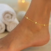 Stationed Heart Anklet in 14K Yellow Gold (1.00 mm), view 3