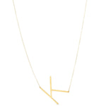 14K Yellow Gold Yours Truly Large Initial K Necklace