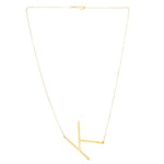 14K Yellow Gold Yours Truly Large Initial K Necklace, view 2