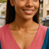 14K Yellow Gold Yours Truly Large Initial K Necklace, view 3