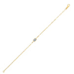 14K Yellow Gold White Topaz Paperclip Bracelet (1.50 mm)