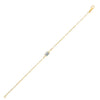 14K Yellow Gold White Topaz Paperclip Bracelet (1.50 mm)