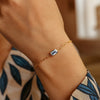 14K Yellow Gold White Topaz Paperclip Bracelet (1.50 mm), view 4