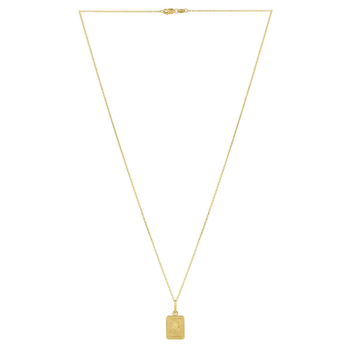 Sun and Stars Necklace in 14K Yellow Gold, view 2