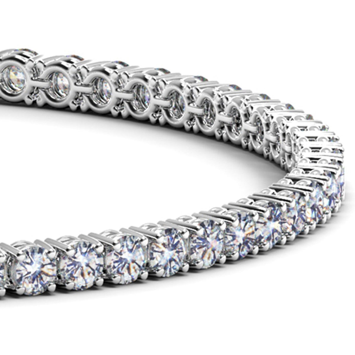 Lab Grown Round Diamond Tennis Bracelet in 14K White Gold (7 cctw F/G VS2/SI1), view 2