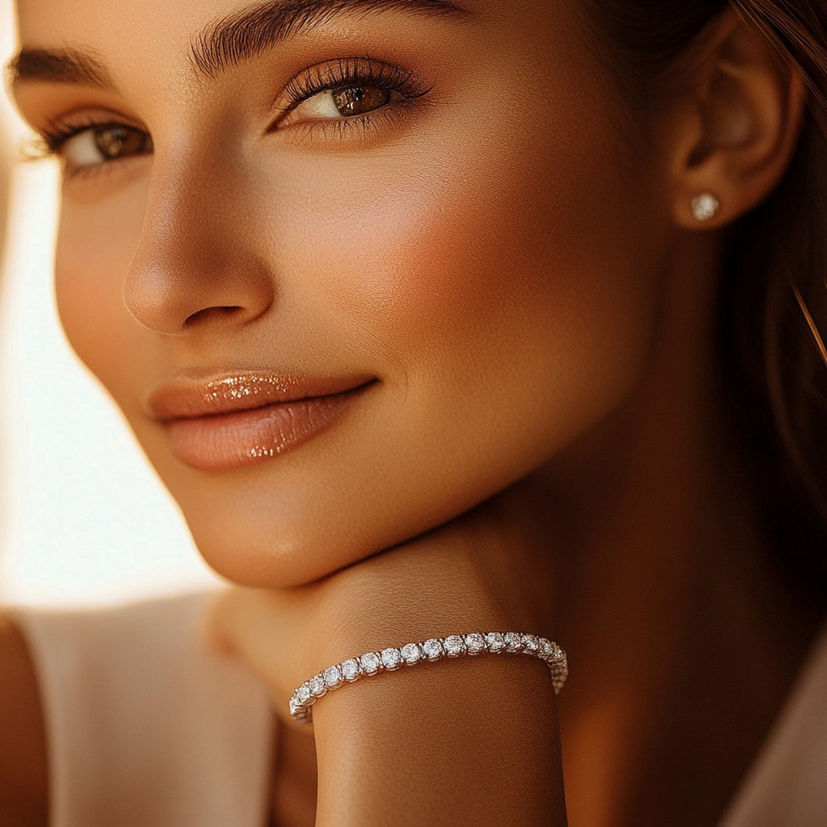 Lab Grown Round Diamond Tennis Bracelet in 14K White Gold (7 cctw F/G VS2/SI1), view 4