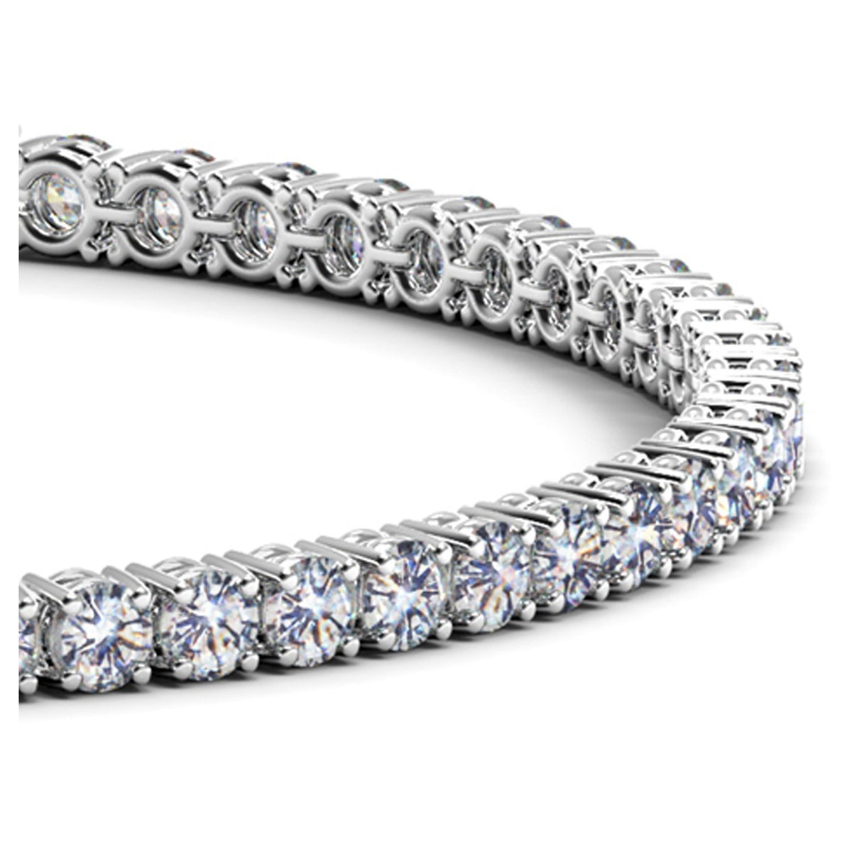 Lab Grown Round Diamond Tennis Bracelet in 14K White Gold (5 cctw F/G VS2/SI1), view 2