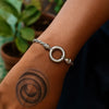 Sterling Silver Rhodium Plated Fancy Push Lock Rope Chain Bracelet (3.40 mm), view 5