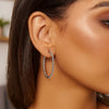 Sterling Silver Medium Bead Hoop Earrings, view 2