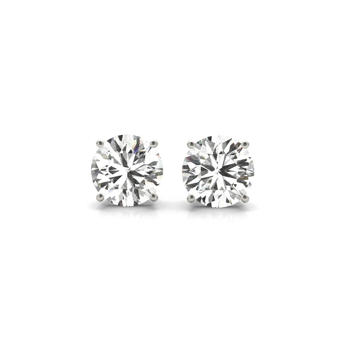 4 cttw Certified IGI Lab Grown Round Diamond Stud Earrings 14K White Gold (G/VS2)