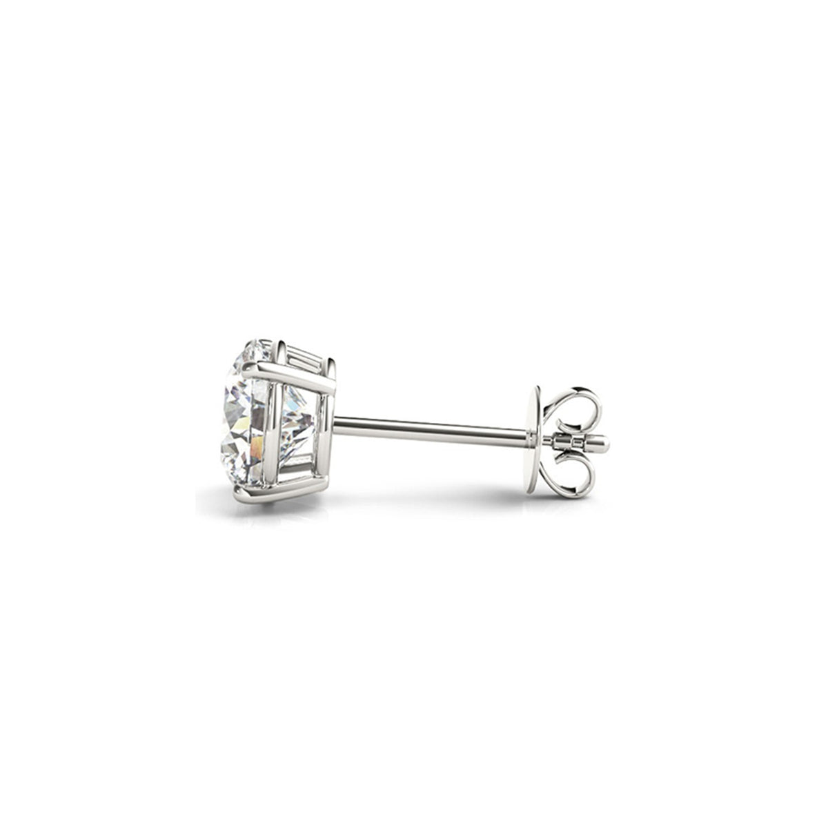 4 cttw Certified IGI Lab Grown Round Diamond Stud Earrings 14K White Gold (G/VS2), view 2