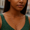 14K Rose Gold Diamonds by the Yard Necklace, view 4