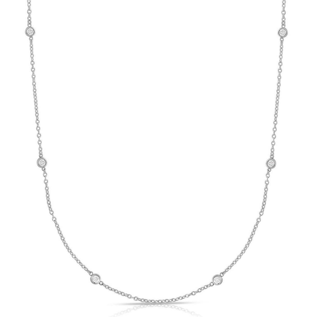 14K White Gold Diamonds by the Yard Necklace