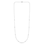 14K White Gold Diamonds by the Yard Necklace, view 2