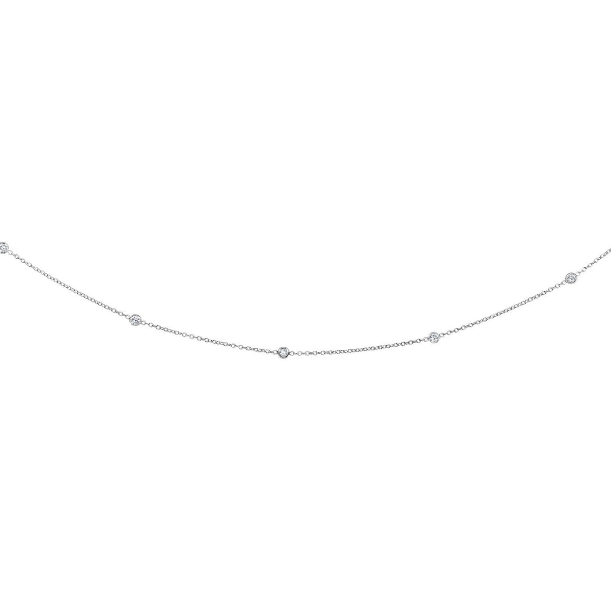14K White Gold Diamonds by the Yard Necklace, view 3