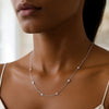14K White Gold Diamonds by the Yard Necklace, view 5
