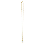MOP Geometric Gem Rectangle Necklace in 14K Yellow Gold, view 2