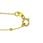 MOP Geometric Gem Rectangle Necklace in 14K Yellow Gold, view 3
