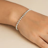 14K White Gold Disco Diamond Cut Bead Bracelet (4.00 mm), view 3